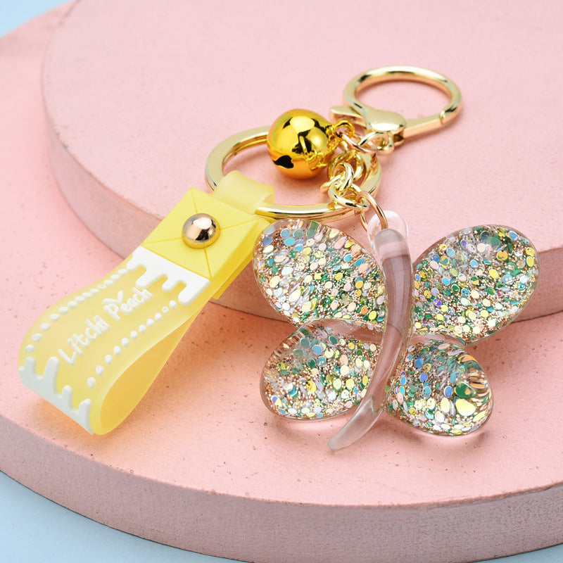 Wholesale Sequin Butterfly Acrylic Keychains